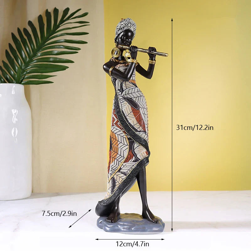 DecorBites™ African Exotic Black Mother And Child Resin Statues Retro Figurines For Home Decor