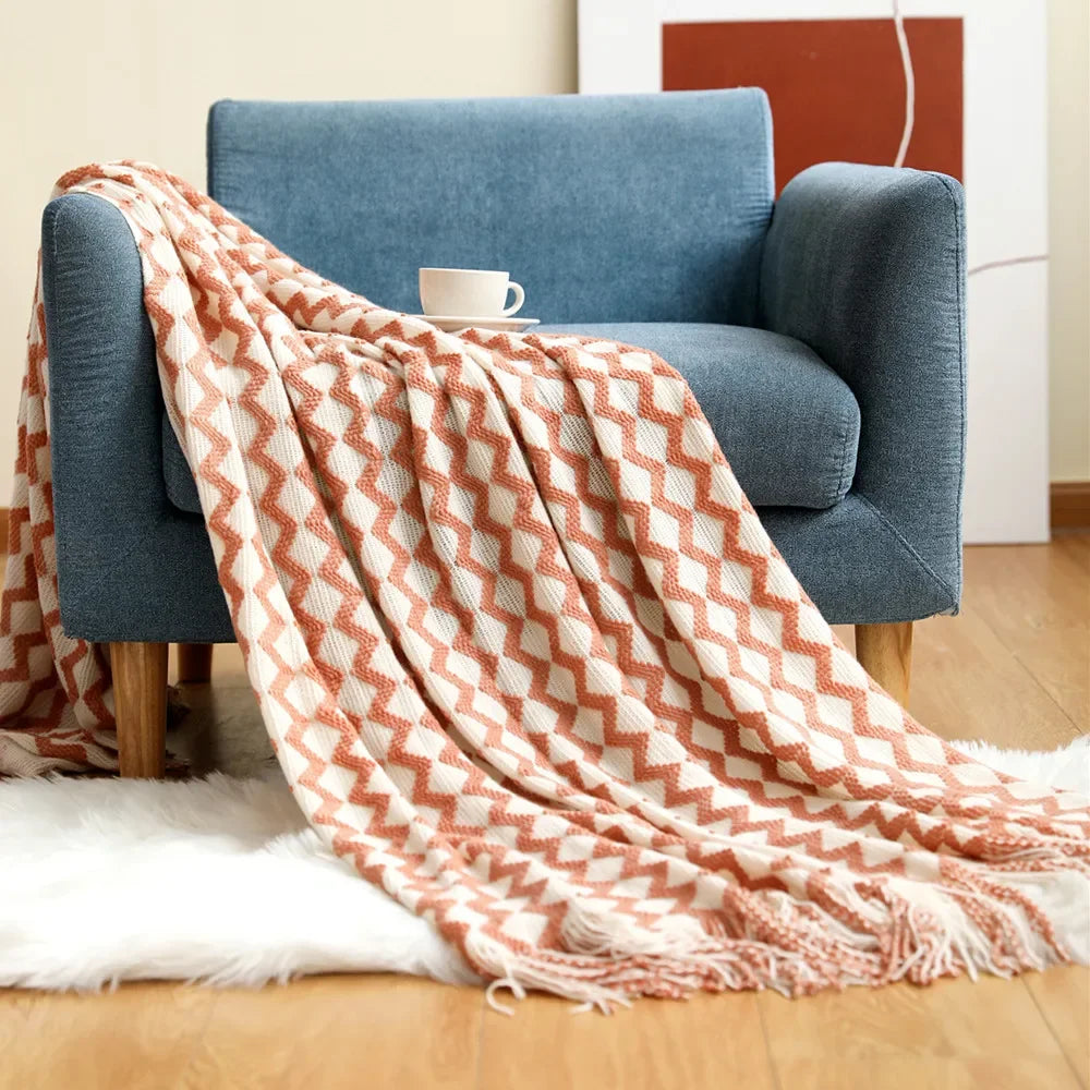 DecorBites™ Cozy Knitted Sofa Blanket - Winter Home Office Nap Comfort