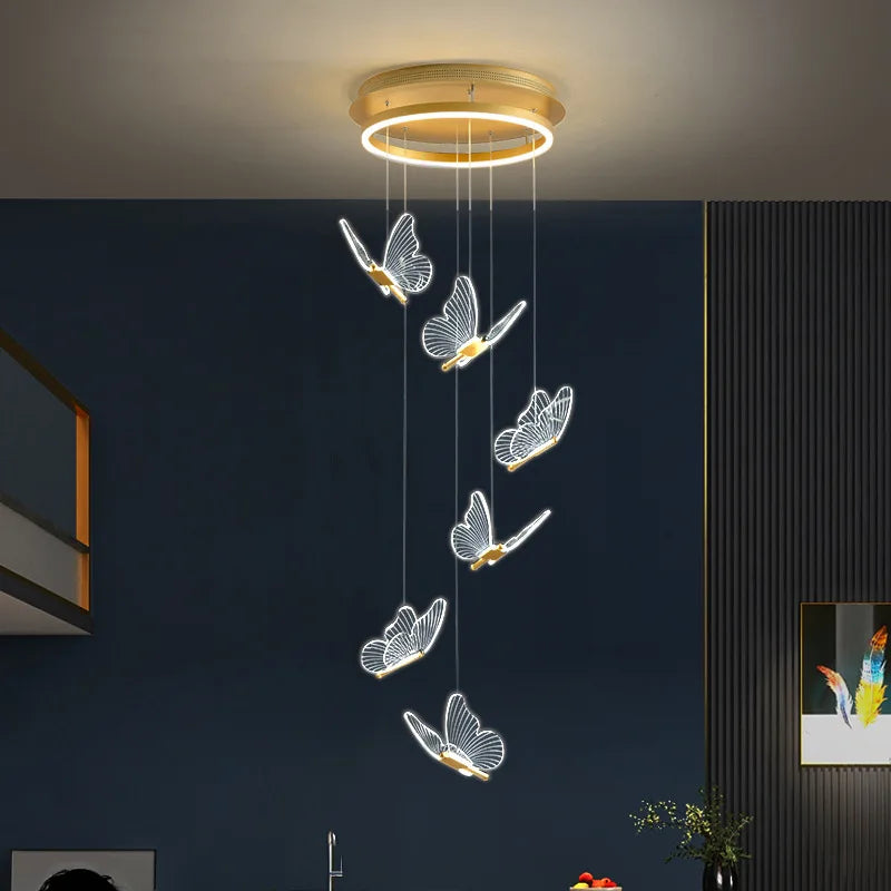 Gold LED Butterfly Pendant
