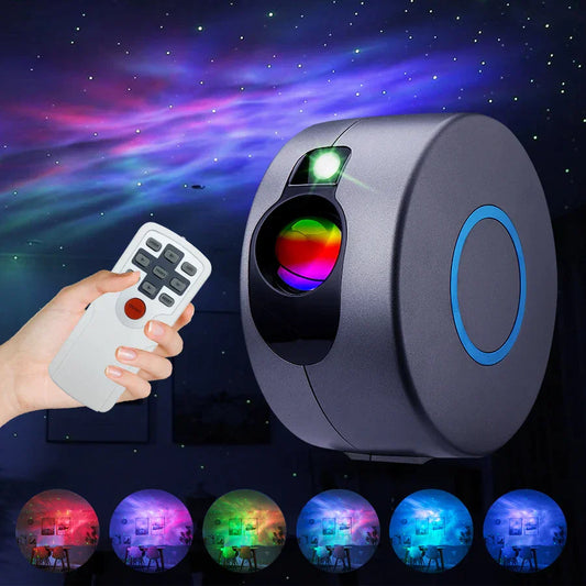 DecorBites™ Galaxy Star Projector Light: Colorful Nebula Cloud Night Light for Bedroom, Games Room, Party