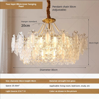 DecorBites™ Cream Wind Crystal Chandelier - Elegant French Design for Luxury Living Spaces