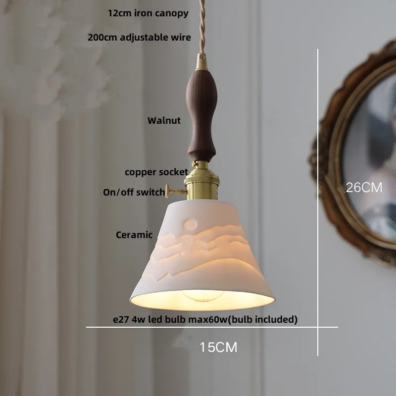 Amber Glass Wall Lamp Vintage Copper E27