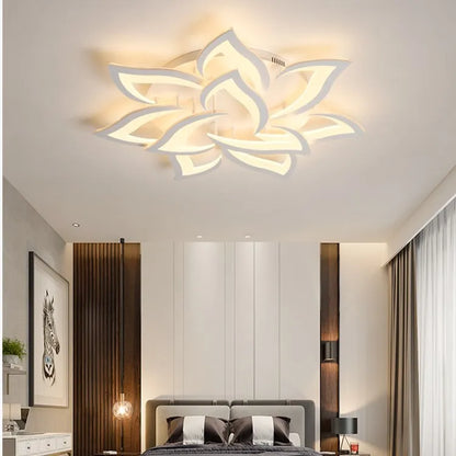 DecorBites™ Lotus Chandelier: Modern LED Ceiling Light Fixture for Home, Living Room, Bedroom.