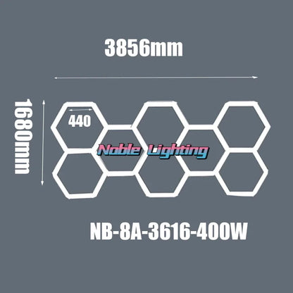 DecorBites™ Hexagon Ceiling Light 6500K for Car Wash Beauty Garage Wall with Honeycomb Design