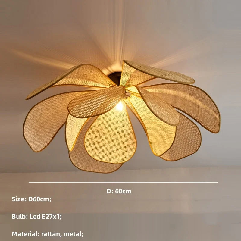 Wicker Petal Chandelier