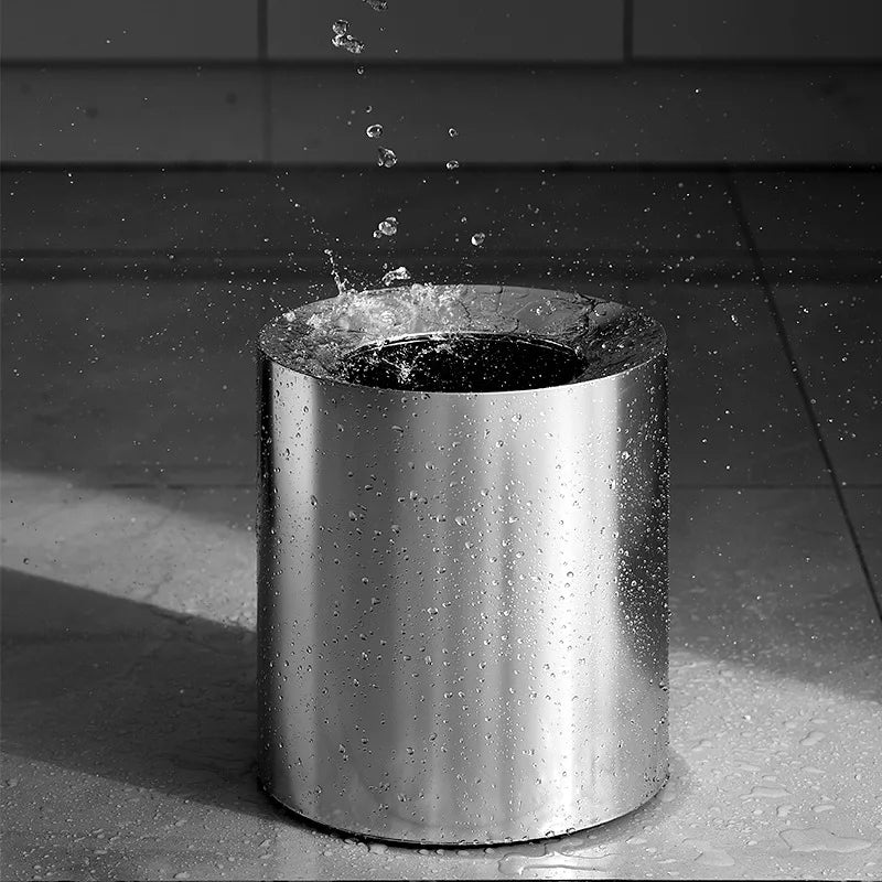 Matte Black Metal Waste Bin