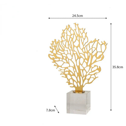 DecorBites™ Golden Hollow Tree Glass Ornament - Decorative Metal Figurine