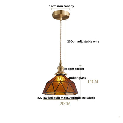 DecorBites™ Green Glass LED Pendant Lights, Adjustable Nordic Modern Hang Lamp for Bedroom, Kitchen, Hotel