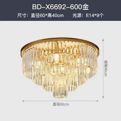 DecorBites™ Crystal Gold Black LED Chandelier: Modern Multi-Storey Pendant Lamp Lighting