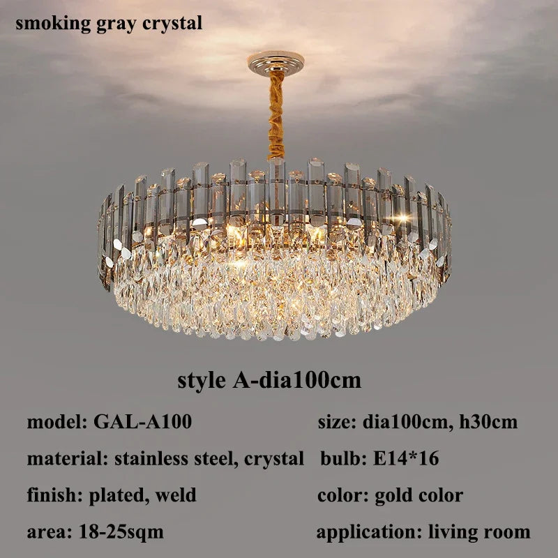 Gold Crystal Chandelier 6pcs Ceiling Design
