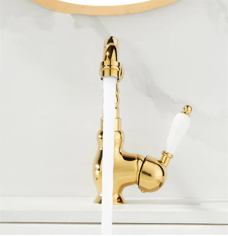 Gold Contemporary Sink Faucet
