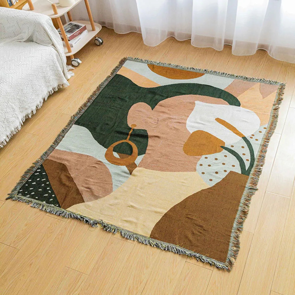 Tapestry Knit Sofa Blanket
