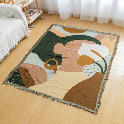 DecorBites™ Knitted Tapestry Sofa Blanket - Light Luxury Decorative Blanket for Living Room, Nap Bedspread, Picnic, Camping Mat