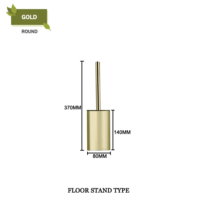 DecorBites™ Gold Toilet Brush Set with Wall Mount Holder