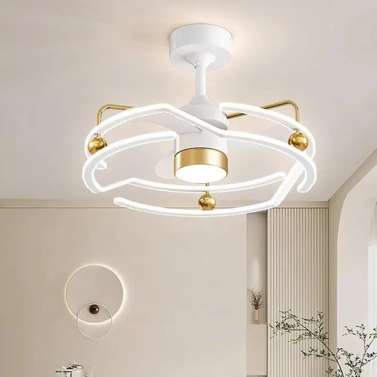 DecorBites™ Cream Bedroom Ceiling Fan Light with Remote Control, Elegant Bedroom Lamp Fixtures