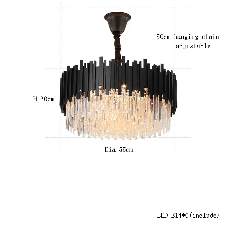Gold Crystal Ceiling Chandelier 2-Layer Dia150cm