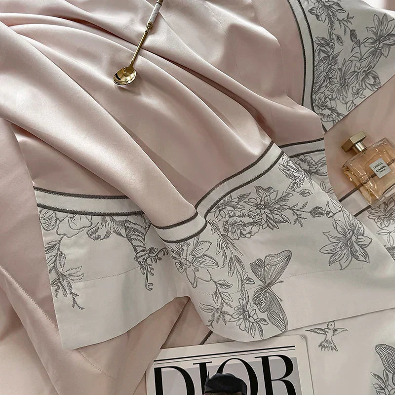 Butterfly Embroidery Duvet Set