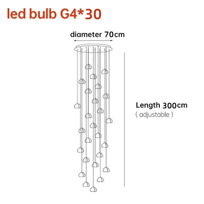 DecorBites™ Crystal Ball Nordic LED Chandelier - Modern Staircase Decorative Lighting
