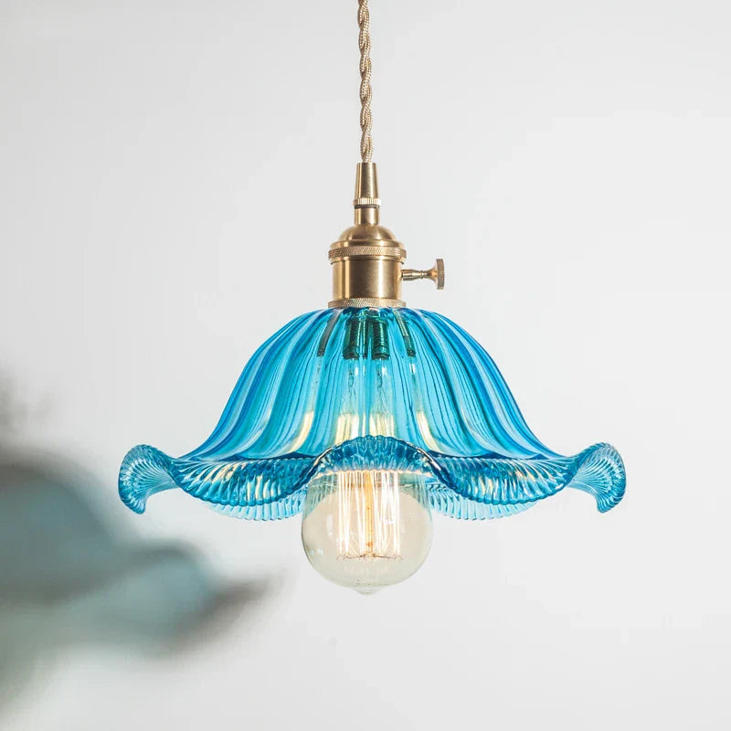 DecorBites™ Glass Industrial Pendant Light: Loft Style Fixture with Copper Socket for Home Decor