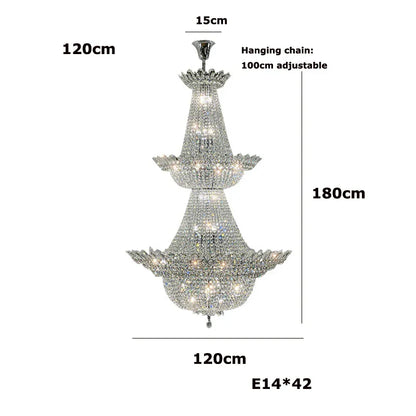 DecorBites™ K9 Crystal Gold Ceiling Chandelier - Trendy Chrome Lighting