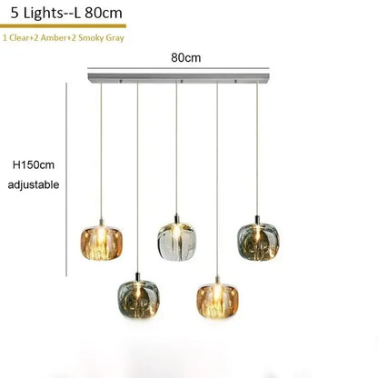 DecorBites™ Crystal Staircase Chandelier: Luxury Modern Lighting Fixture Amber/Smoky Grey/Clear