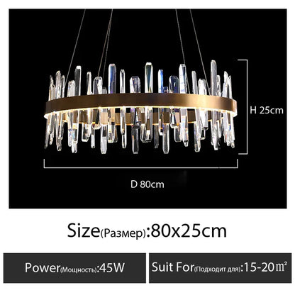 DecorBites™ K9 Luxury Pendant Chandelier, LED Indoor Lighting for Kitchen, Living Room, Bedroom