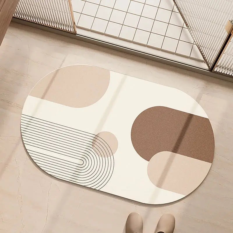 DecorBites™ Geometric Diatom Ooze Bathroom Rug Super Absorption Non-slip Quick Dry Bath Mat