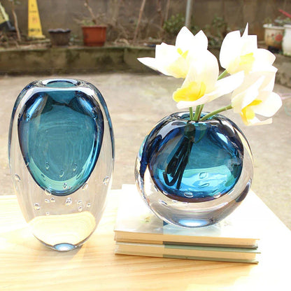 DecorBites™ Crystal Glass Vase Terrarium Flower Pot for Home Decoration