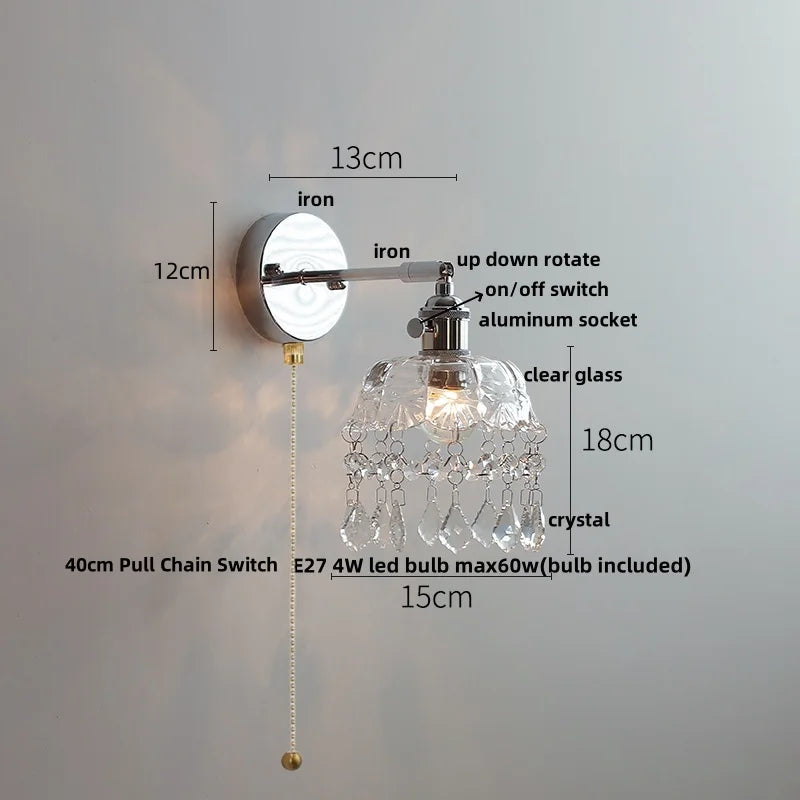 DecorBites™ Crystal LED Wall Light – Modern Nordic Living Room Bedside Lamp