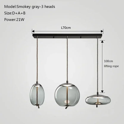 DecorBites™ Glass Knot Pendant Chandelier Light for Bedroom Kitchen Dining Room