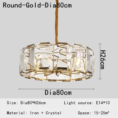 DecorBites™ Crystal Pendant Chandelier - Ideal for Living Room, Bedroom, Kitchen, or Wine Shop.