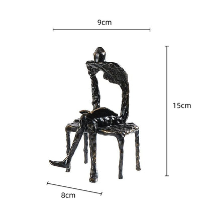 DecorBites™ Gymnast Metal Handicraft Figure Home Decor Figurine Table Sculpture Accessory