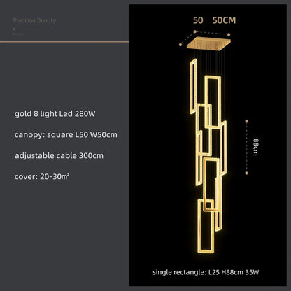 DecorBites™ Crystal LED Pendant Light Luxury Stairs Lustre Modern Lighting Fixture