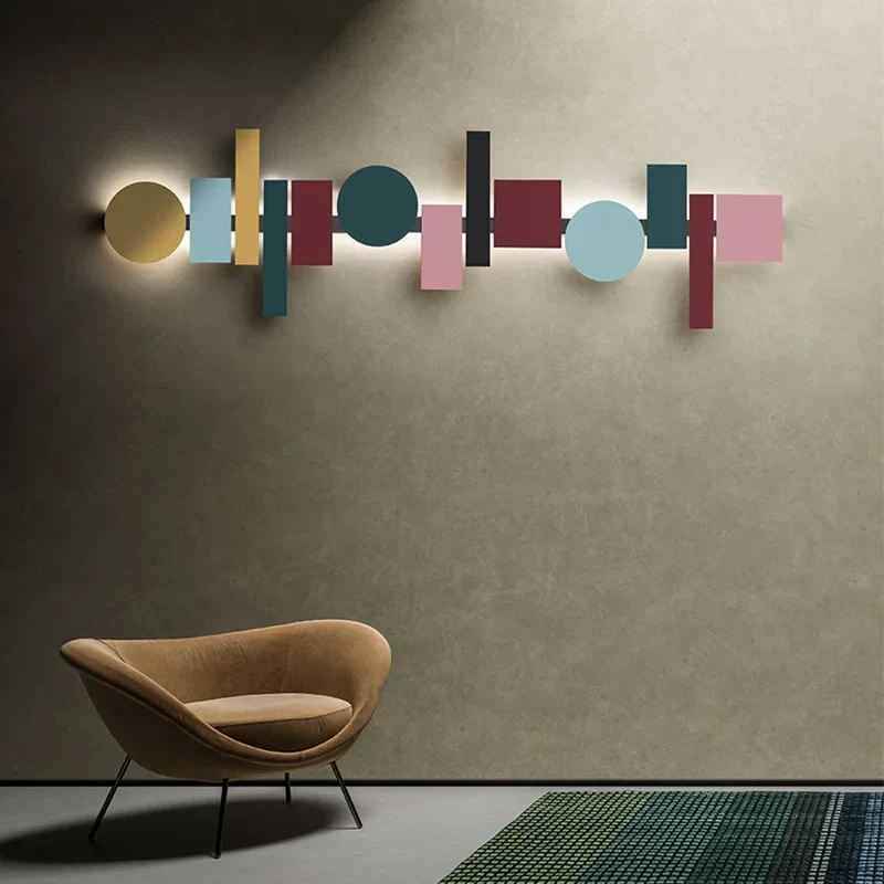 DecorBites™ Geometric Flush Mount Macaron Lamp for Living Room Bedside Lighting