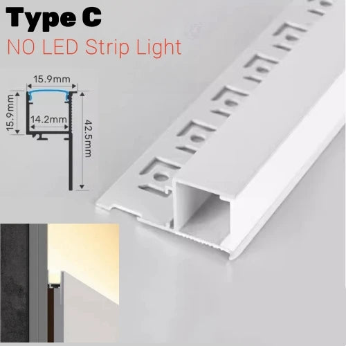 DecorBites™ LED Aluminum Profile Recessed Waist Line Channel for Backlighting Corners