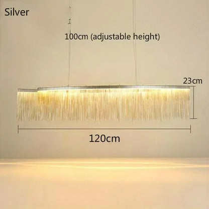 DecorBites™ Gold Chain Chandelier with Remote Control - Modern LED Pendant Light for Home Décor