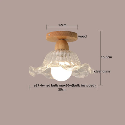 DecorBites™ LED Ceiling Lamp Modern Style Wood Glass Luminaria