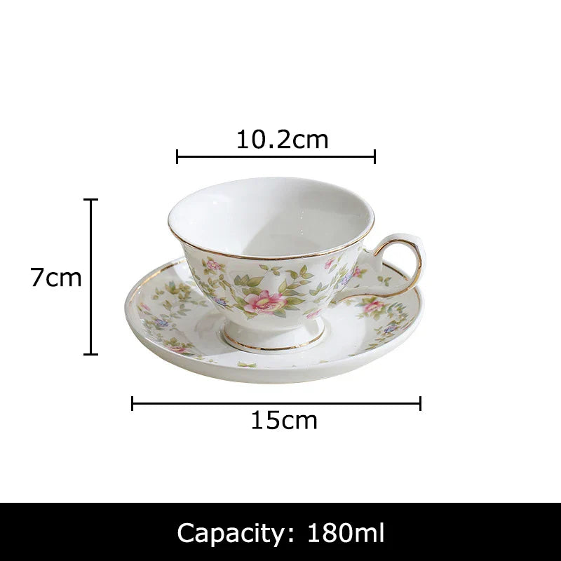 DecorBites™ Gold-plated Classical Ceramic Cup & Saucer Set for Dining Table Coffee Afternoon Tea