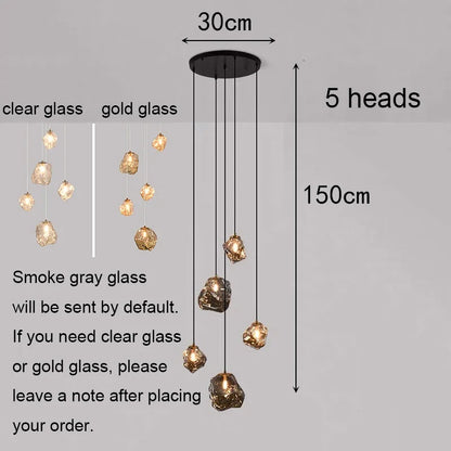 Modern Ring Pendant Chandelier in Iron, Acrylic, Glass
