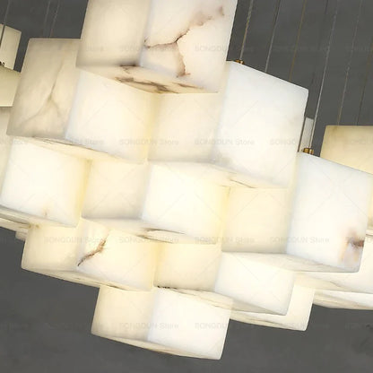 DecorBites™ Jade Design Chinese Chandelier for Duplex Villa Restaurant and Living Room