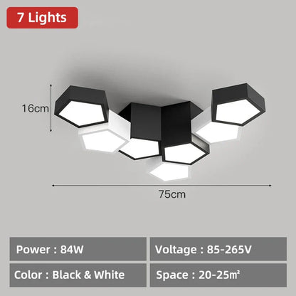 DecorBites™ Geometric Ceiling Lamps: Modern & Creative Lighting Fixtures for Master Bedroom