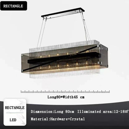 DecorBites™ Crystal Glass Pendant Chandelier for Luxe Dining Room Decor