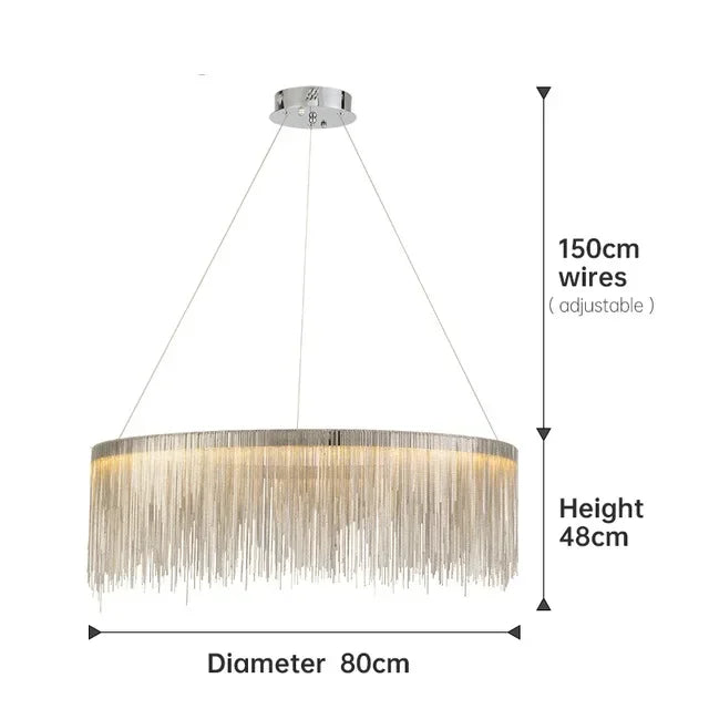 Aluminum Tassel LED Chandelier