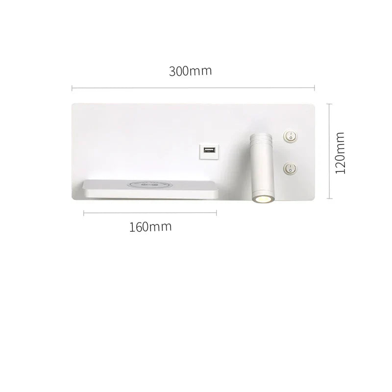 DecorBites™ LED Wall Light with USB Phone Charging - Modern Multipurpose Home Decor