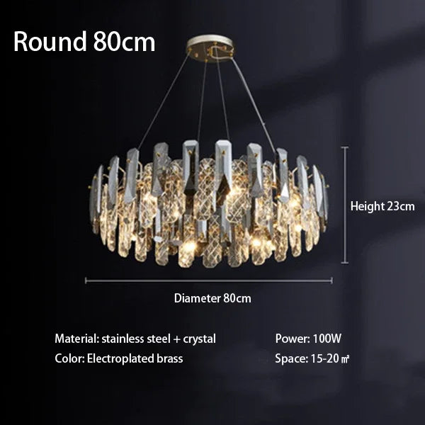 DecorBites™ Crystal LED Chandelier: Modern Luxury Room Decor Pendant Light for Home, Bedroom, Restaurant & Ceiling