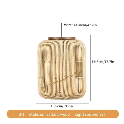 Rattan Teahouse Pendant Light