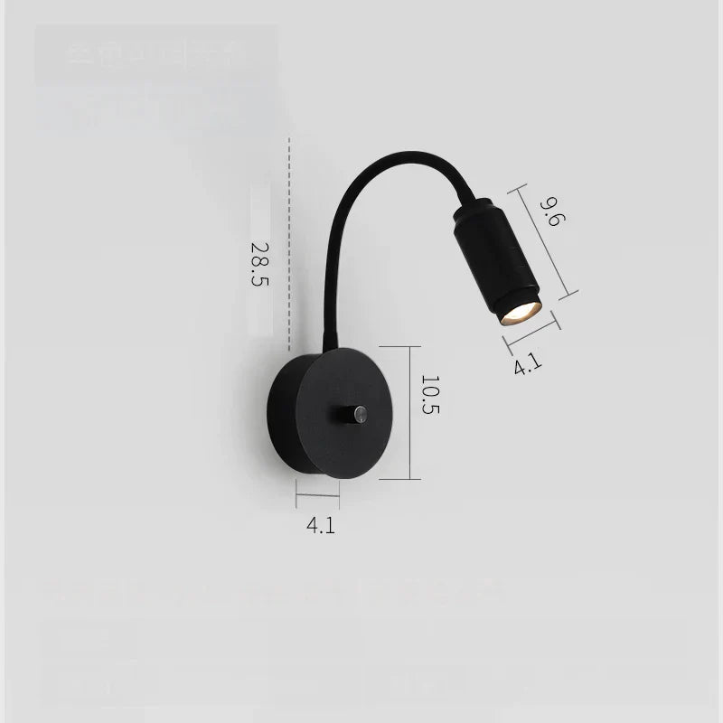 DecorBites™ Adjustable Focus LED Wall Lamp with Dimming Switch
