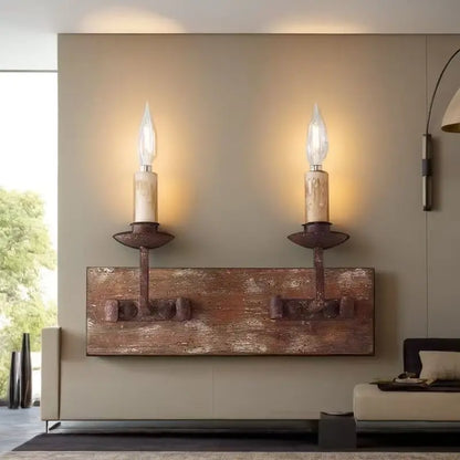 DecorBites™ Country Retro Wall Light Solid Wood for Bedroom Living Room, Creative Lighting