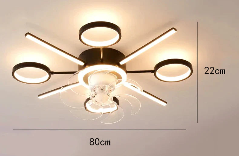 White Bladeless Ceiling Fan 12-Head Kids Room
