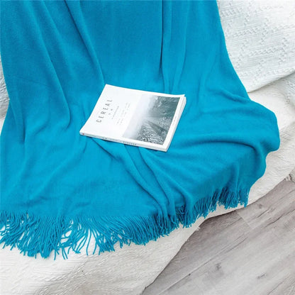DecorBites™ Knitted Cashmere Siesta Blanket - Soft Sofa Throw & Bedding Blanket